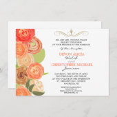 Invitation Abstraite Ranunculus Automne Fleurs Mariage Invita (Devant / Derrière)