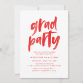Invitation Abstraite Red Graduation Party (Devant)