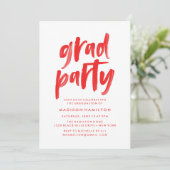 Invitation Abstraite Red Graduation Party (Debout devant)