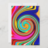 Invitation Abstraite spirale colorée de Crayons fondus (Dos)