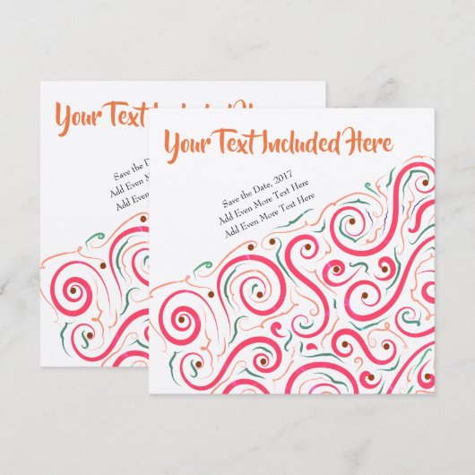 Invitation Abstraite unique par LH (Devant / Derrière)