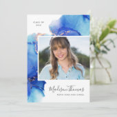 Invitation Abstraite Watercolor Photo Graduation Party (Debout devant)