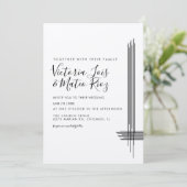 Invitation Abstraits  Mariage de beige noir blanc (Debout devant)