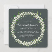 Invitation Acacia art fleurs vert pré-mariage répétition (Devant)