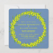 Invitation Acacia jaune bataille florale mariage (Devant)