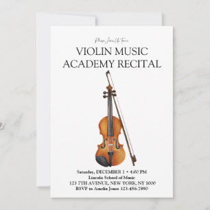 Invitation Académie de musique de violon Récital spécial