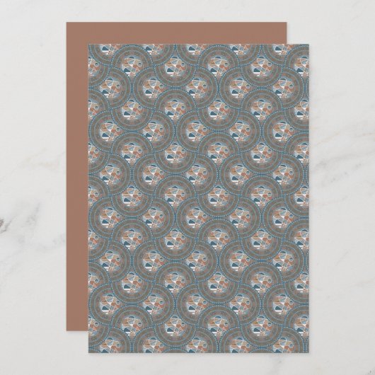 Invitation Accent Abstrait imprimable Mandala Ogee Scallops (Devant / Derrière)