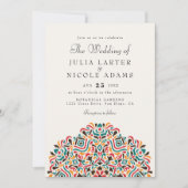Invitation Accent botanique ethnique boho coloré Mandala (Devant)