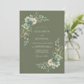 Invitation Accent de mariage Fleur de sauge (Debout devant)