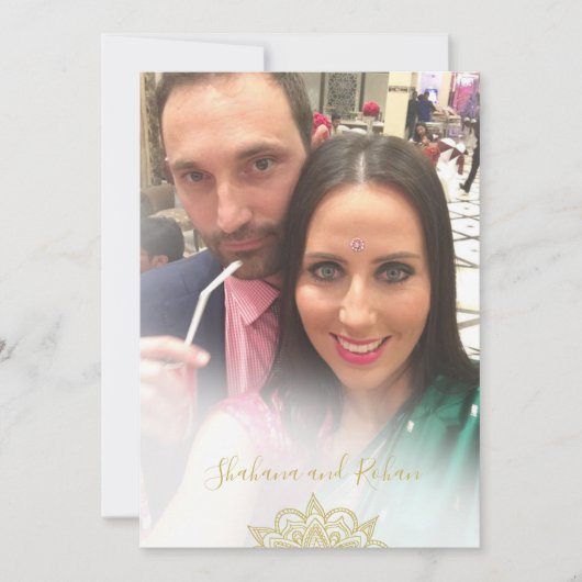 Invitation Accents or Mariage coloré Moderne (Devant)