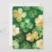 Invitation Accents pailletés or et trèfles de Saint-Patrick (Dos)