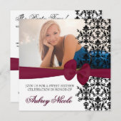 Invitation Accentué de Damas (Bourgogne) (Devant / Derrière)