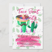 Invitation Accès de taco une partie de fiançailles de partie (Devant)