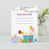 Invitation Accessoires de Fête Colorés (Debout devant)