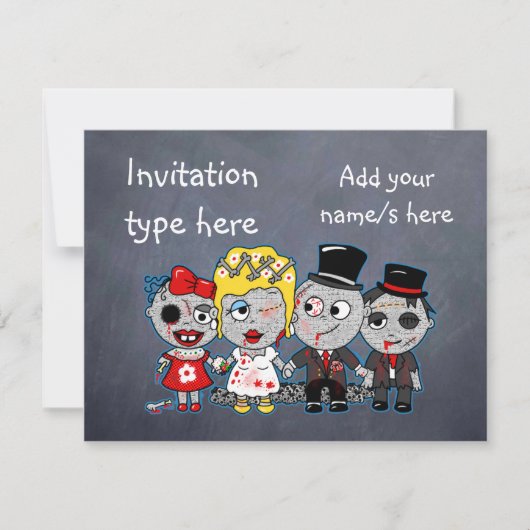 Invitation Accessoires de marié de mariée zombies personnalis (Devant)