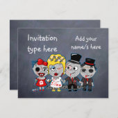 Invitation Accessoires de marié de mariée zombies personnalis (Devant / Derrière)