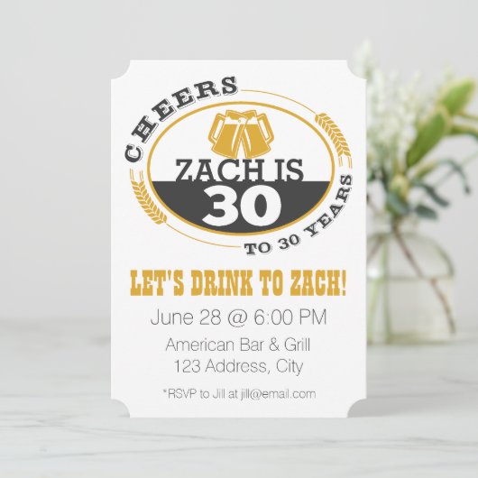 Invitation Acclamations à 30 ans (Debout devant)