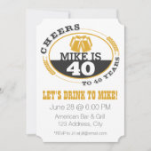 Invitation Acclamations à 40 ans (Devant)