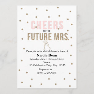 Invitation Acclamations à la future Fête de la mariée de Mme
