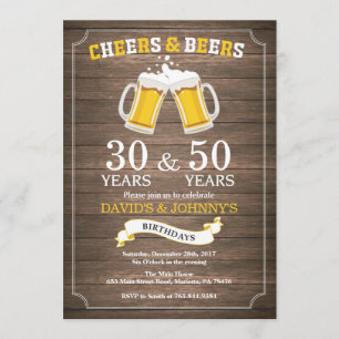 Invitation Acclamations communes adultes et bières