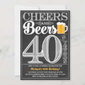 Invitation Acclamations et bières à 40 ans d'invitation (Devant)