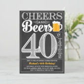 Invitation Acclamations et bières à 40 ans d'invitation (Debout devant)