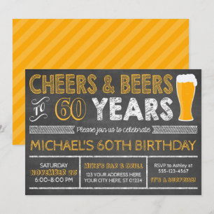 Invitation Acclamations et bières à 60 ans d'invitation