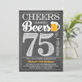 Invitation Acclamations et bières à 75 ans d'invitation (Debout devant)