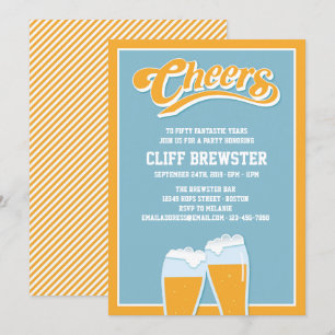 Invitation Acclamations et bières aux années d'anniversaire