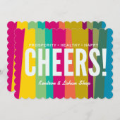 Invitation acclamations et motifs colorés (Devant / Derrière)