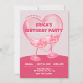 Invitation Acclamations grunge rose (Devant)