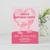 Invitation Acclamations grunge rose (Debout devant)