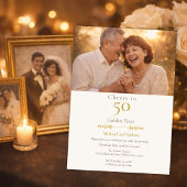 Invitation Acclamations romantiques pour 50 ans d'or