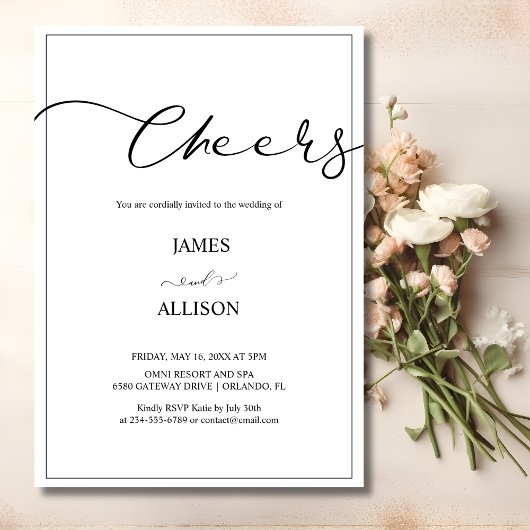 Invitation acclamer Elegant Minimalist Simple Mariage