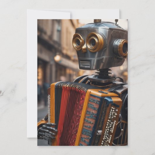 invitation accordéon robot (Devant)