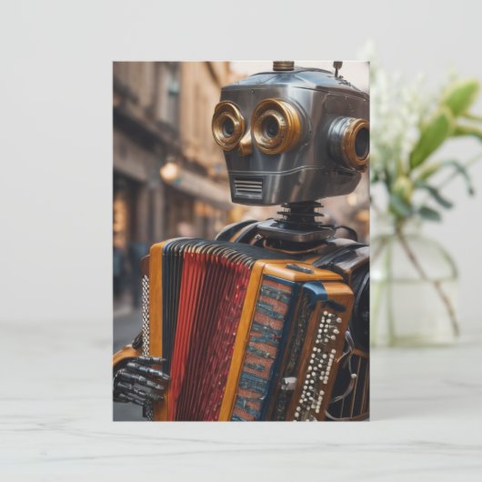 invitation accordéon robot (Debout devant)