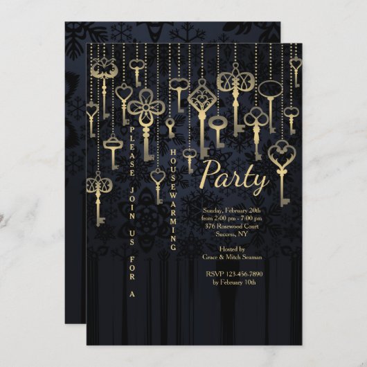 Invitation accrochante de clés (Devant / Derrière)