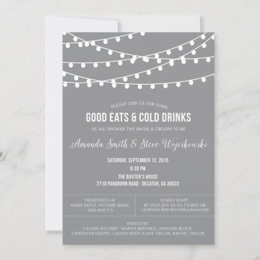 Invitation accrochante de douche de couples de (Devant)