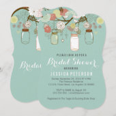 Invitation Accrocher Mason Jar Sur La Fête des mariées De La (Devant / Derrière)