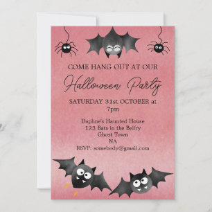 Invitation Accrochez-vous à l'invitation de Bats Halloween