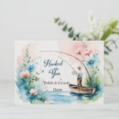 Invitation Accrochez-vous pour la pêche Mariage enregistrer l (Debout devant)