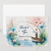 Invitation Accrochez-vous pour la pêche Mariage enregistrer l (Devant / Derrière)