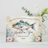 Invitation Accrochez-vous pour la pêche Mariage enregistrer l (Debout devant)