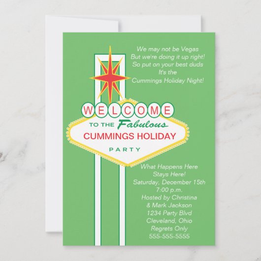 Invitation Accueil à l'invitation de fête de vacances de (Devant)