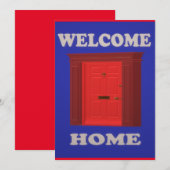 INVITATION ACCUEIL ACCUEIL ENTRÉE ROUGE ET BLEU (Devant / Derrière)