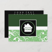 Invitation accueil accueil vert damé (Devant / Derrière)