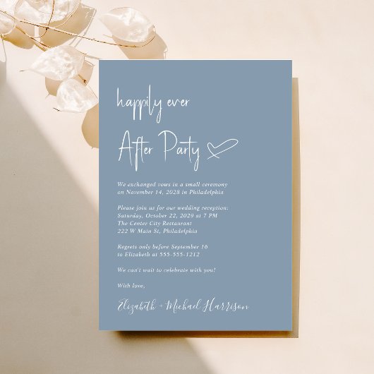 Invitation Accueil Chic Dusty Bleu Mariage