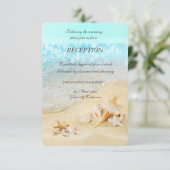 Invitation Accueil Coquillages Sable de la plage (Debout devant)