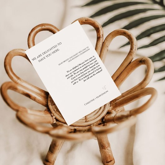 Invitation Accueil de mariage avec scénario moderne et progra