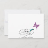 Invitation Accueil de mariage du coeur de papillon violet (Dos)